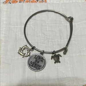 Silver Charm Bracelet with Love You More Pendant
